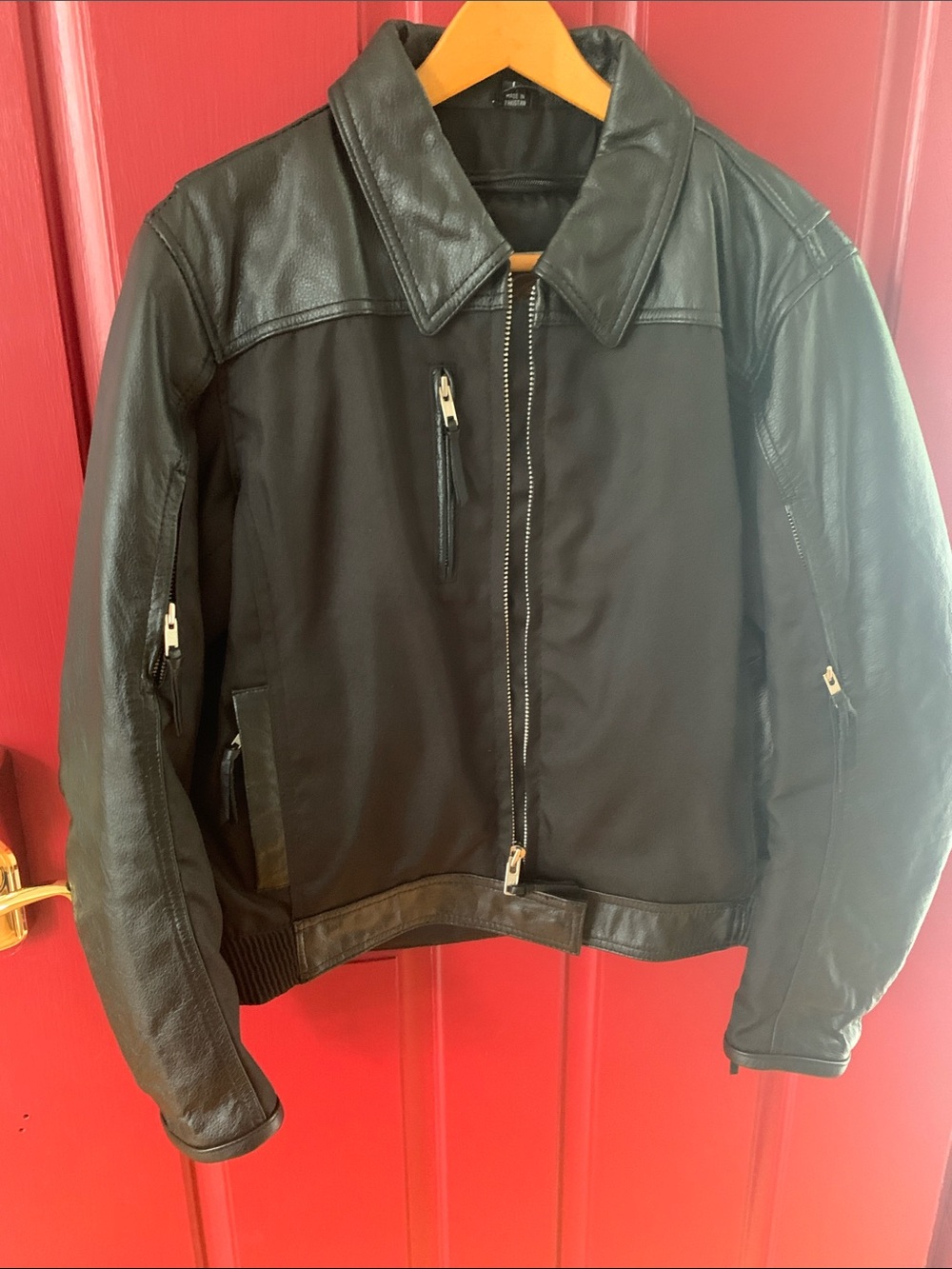 Women's Black Jamin Leather Jacket with Logo. Perfect motorcycle jacket.